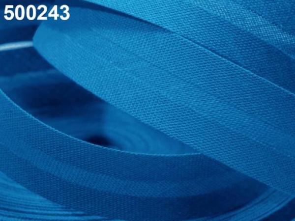 Schrägband Baumwolle Breite 20 mm gefalzt - Donaublau